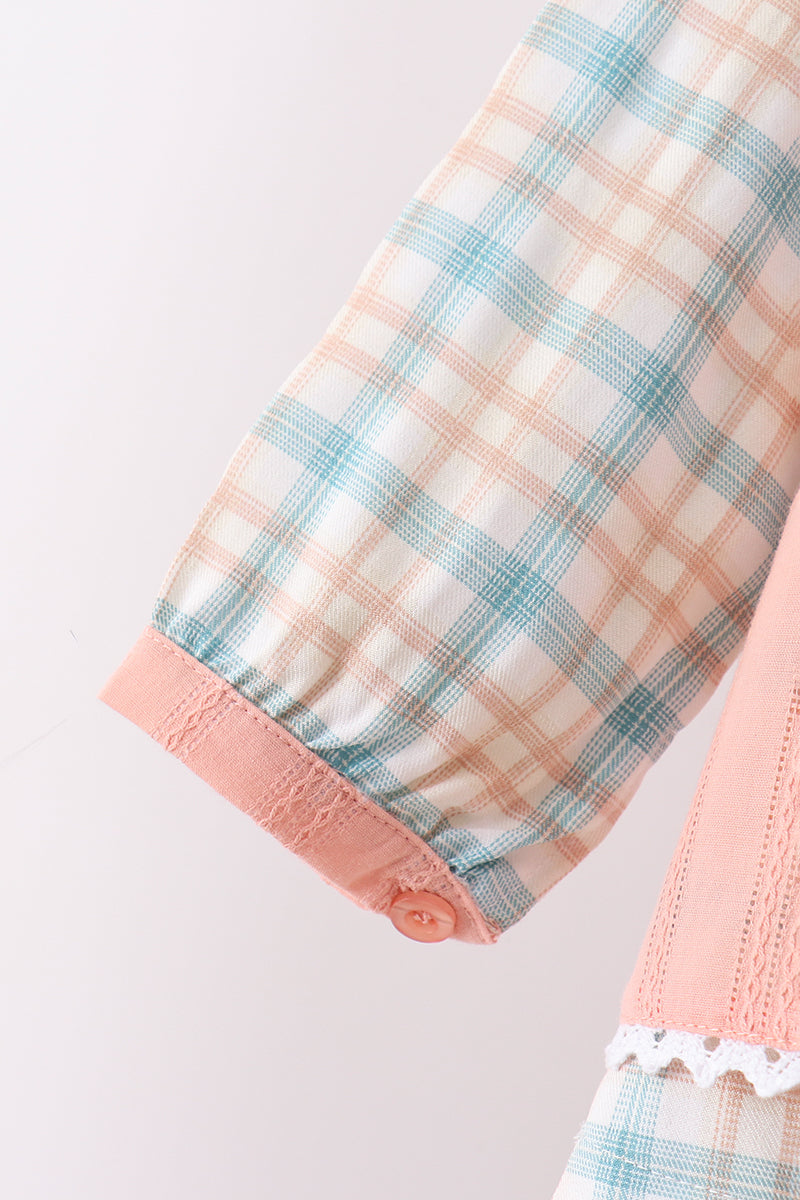 Pumpkin Jacquard embroidery plaid bloomer set - Aaria Tees Aaria Tees