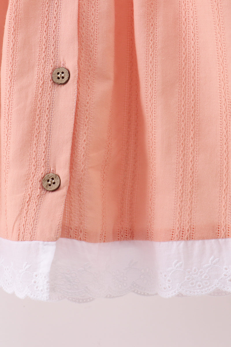 Pumpkin Jacquard plaid button dress - Aaria Tees Aaria Tees