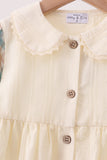 Cream plaid button dress - Aaria Tees Aaria Tees