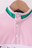 Pink stripe duck embroidery ruffle pullover - Aaria Tees Aaria Tees