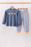 Teal pumpkin embroidery pants set - Aaria Tees Aaria Tees