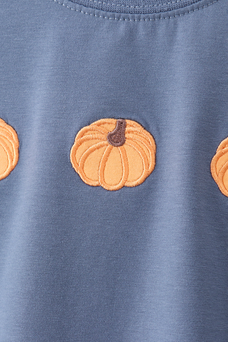 Teal pumpkin embroidery pants set - Aaria Tees Aaria Tees