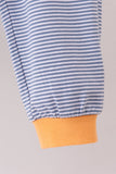 Teal pumpkin embroidery pants set - Aaria Tees Aaria Tees
