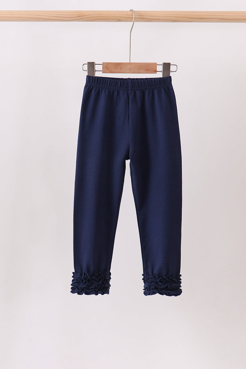 Navy icing ruffle pants - Aaria Tees