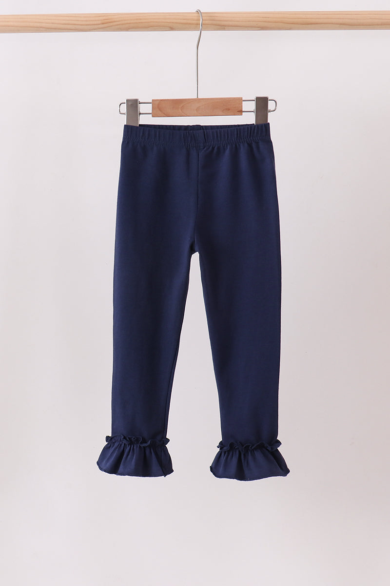 Navy ruffle pants - Aaria Tees
