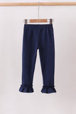 Navy ruffle pants - Aaria Tees Aaria Tees