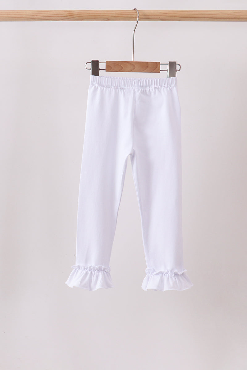White ruffle pants - Aaria Tees
