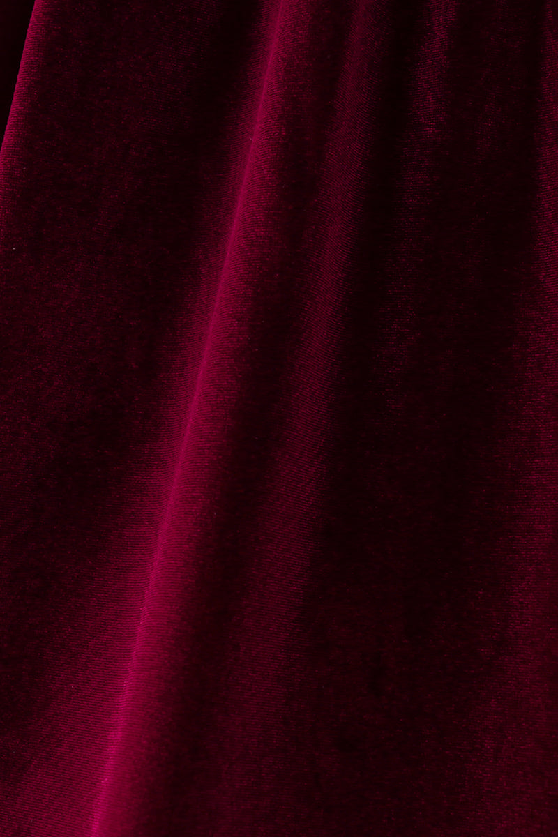Maroon velvet ruffle dress - Aaria Tees Aaria Tees