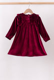 Maroon velvet ruffle dress - Aaria Tees Aaria Tees
