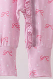 Pink bow print romper - Aaria Tees Aaria Tees