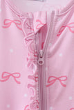 Pink bow print romper - Aaria Tees Aaria Tees