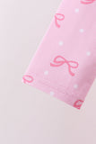 Pink bow print pants set - Aaria Tees Aaria Tees