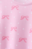 Pink bow print pants set - Aaria Tees Aaria Tees