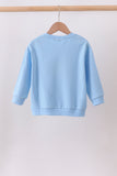 Blue Floral Bow Embroidery Top - Aaria Tees Aaria Tees