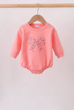 Pink Floral Bow Embroidery Bubble - Aaria Tees Aaria Tees