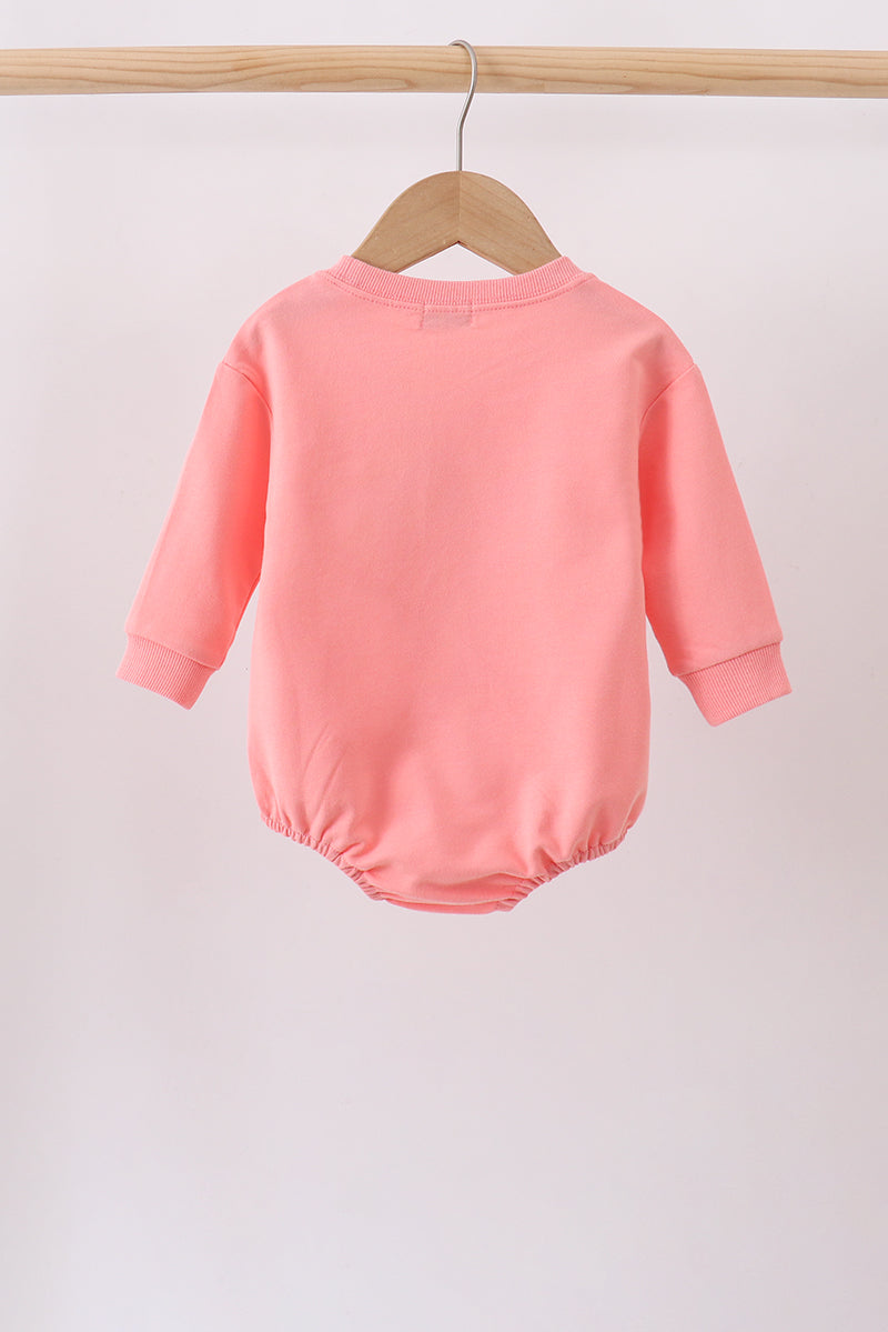 Pink Floral Bow Embroidery Bubble - Aaria Tees Aaria Tees