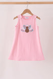 Pink turkey applique dress - Aaria Tees Aaria Tees