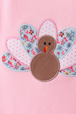 Pink turkey applique dress - Aaria Tees Aaria Tees