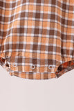 Blue turkey embroidery plaid bubble Aaria Tees