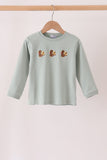 Green turkey embroidery top Aaria Tees