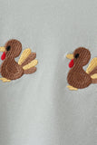 Green turkey embroidery top Aaria Tees