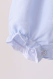 Blue turkey embroidery checkered ruffle bubble Aaria Tees