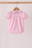Pink turkey embroidery ruffle gingham bubble Aaria Tees