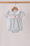 Green plaid turkey embroidery ruffle bubble Aaria Tees