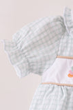 Green plaid turkey embroidery ruffle bubble Aaria Tees