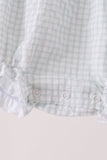 Green plaid turkey embroidery ruffle bubble Aaria Tees
