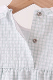Green plaid turkey embroidery ruffle bubble Aaria Tees