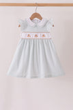 Green plaid turkey embroidery ruffle dress Aaria Tees