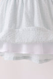 Green plaid turkey embroidery ruffle dress Aaria Tees