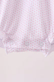 Pink dot turkey embroidery ruffle bubble Aaria Tees