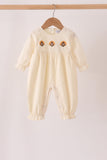 Beige turkey embroidery romper Aaria Tees