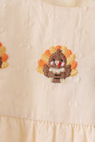 Beige turkey embroidery romper Aaria Tees