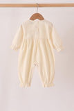 Beige turkey embroidery romper Aaria Tees