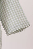 Beige turkey embroidery gingham bubble Aaria Tees