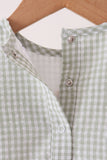 Beige turkey embroidery gingham bubble Aaria Tees