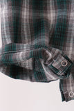 Green plaid button down shirt Aaria Tees