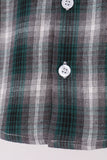 Green plaid button down shirt Aaria Tees