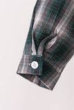 Green plaid button down shirt Aaria Tees