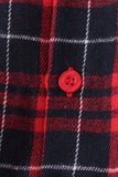 Red plaid button down shirt Aaria Tees