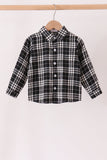 Black&white plaid button down shirt Aaria Tees
