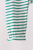 Green stripe gingerbread embroidery ruffle romper - Aaria Tees Aaria Tees