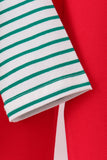 Green stripe gingerbread embroidery pants set - Aaria Tees Aaria Tees