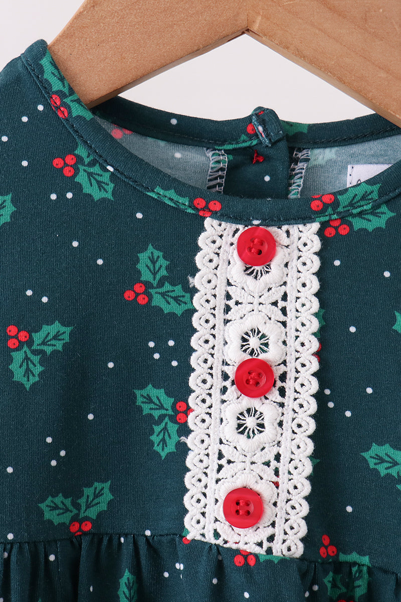 Forest holly lace ruffle bubble - Aaria Tees Aaria Tees