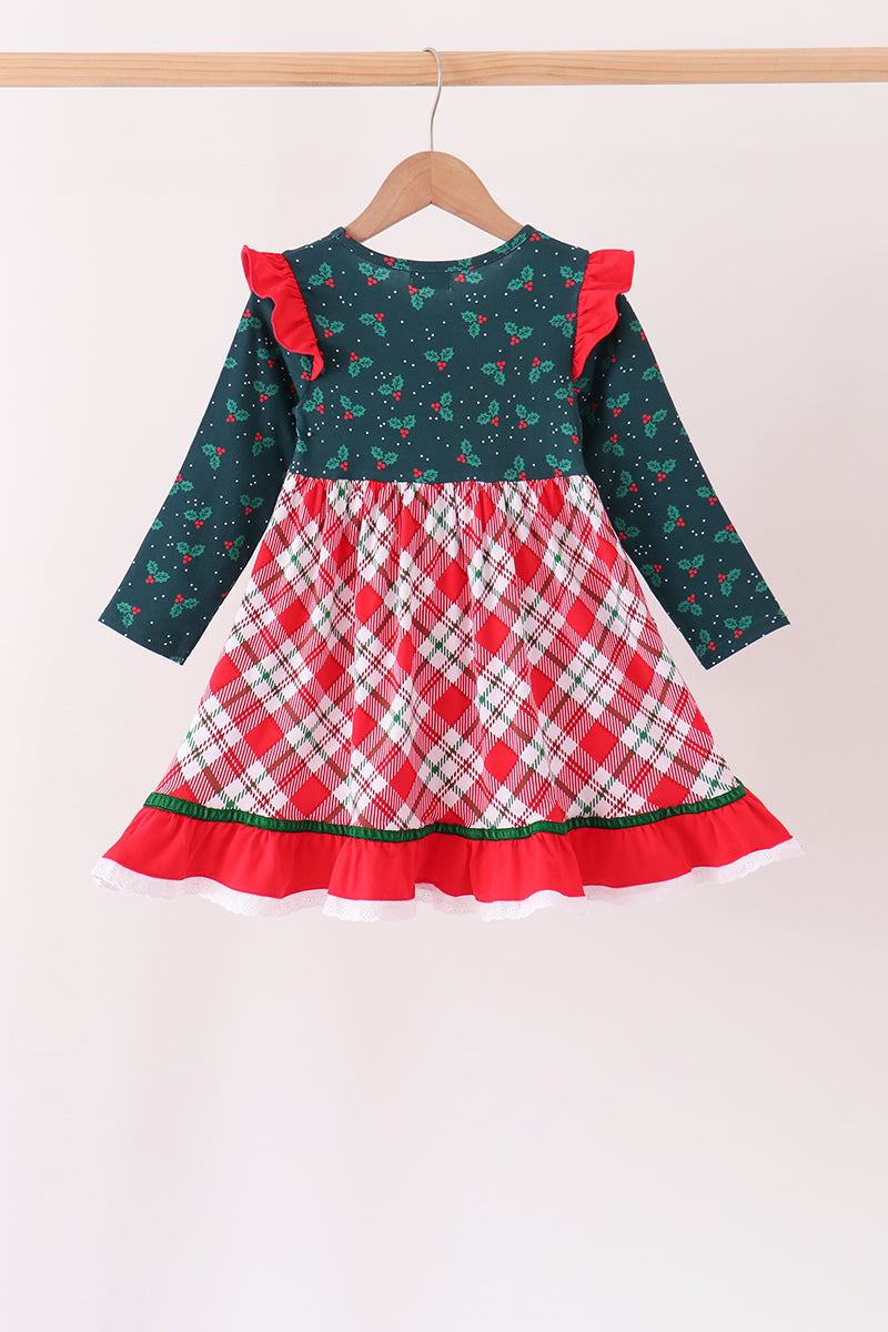 Forest holly plaid ruffle dress - Aaria Tees Aaria Tees