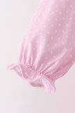 Pink christmas tree gingerbread embroidery pants set - Aaria Tees Aaria Tees