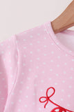 Pink christmas tree gingerbread embroidery pants set - Aaria Tees Aaria Tees